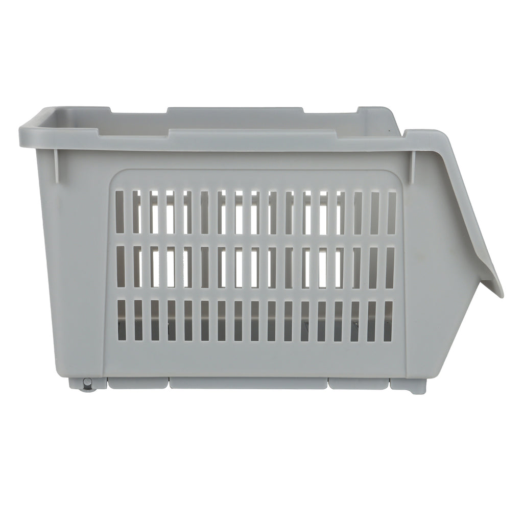 Plastic Rectangle Storage Basket - Grey, 13.8x9.3x7.9"