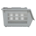 Plastic Rectangle Storage Basket - Grey, 13.8x9.3x7.9"