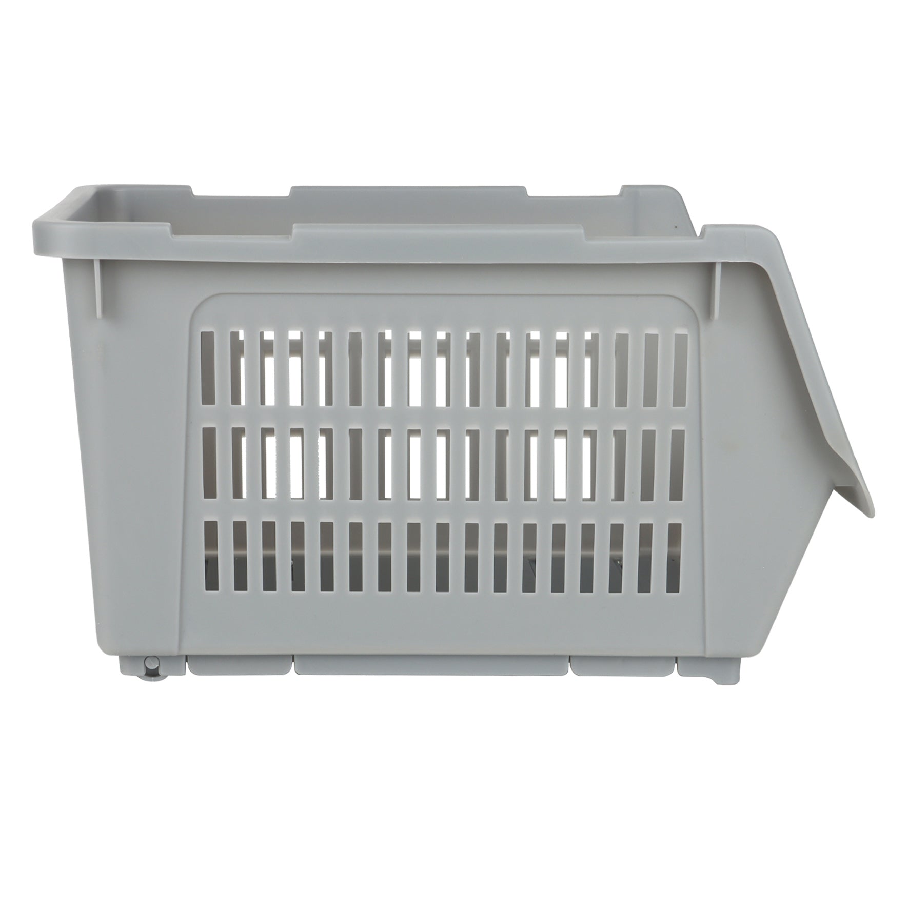 Plastic Rectangle Storage Basket - Grey, 13.8x9.3x7.9"
