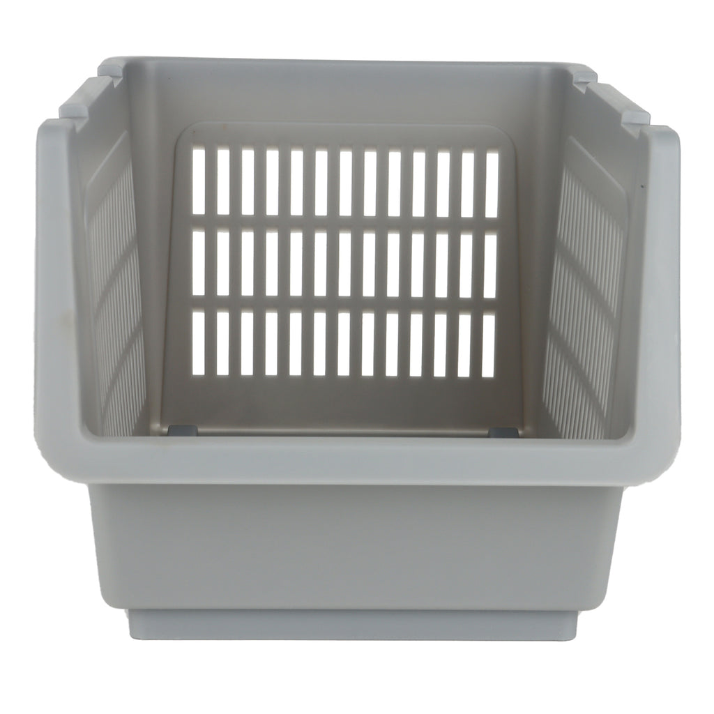 Plastic Rectangle Storage Basket - Grey, 13.8x9.3x7.9"
