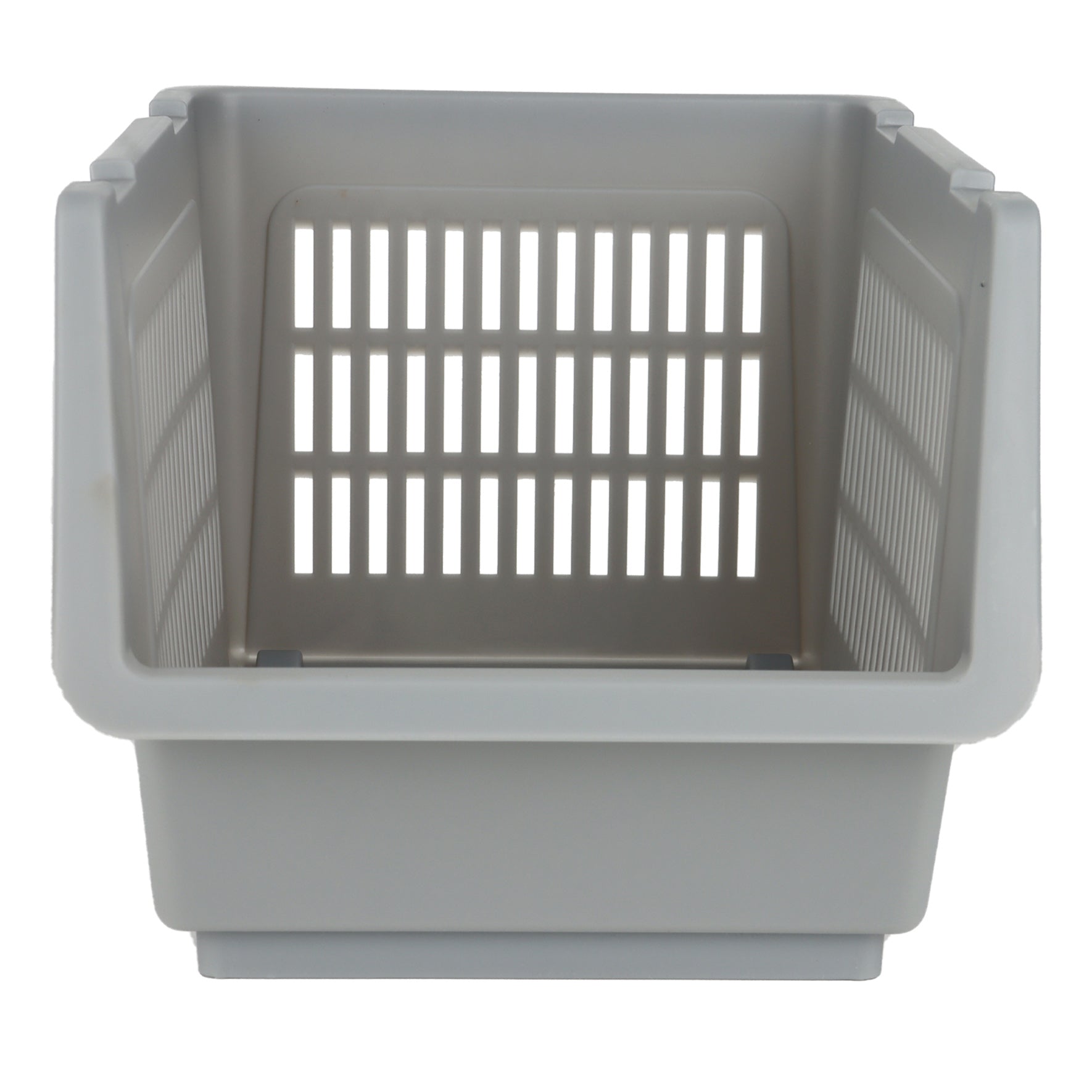 Plastic Rectangle Storage Basket - Grey, 13.8x9.3x7.9"