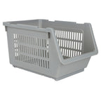 Plastic Rectangle Storage Basket - Grey, 13.8x9.3x7.9"