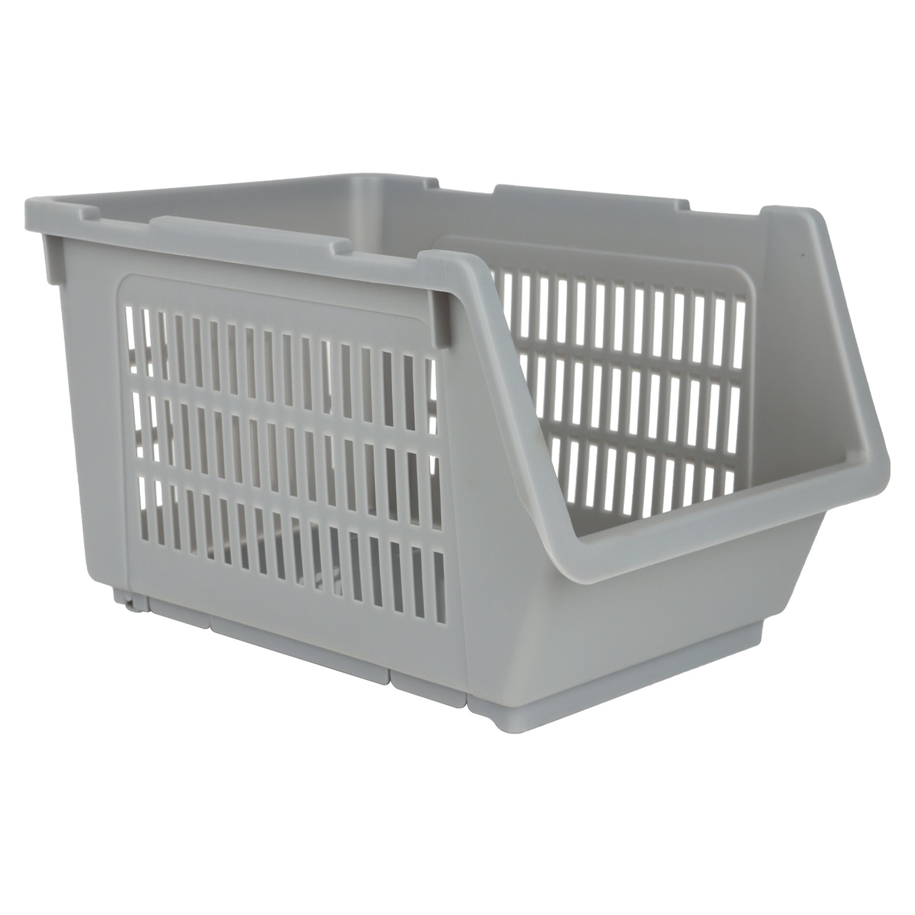 Plastic Rectangle Storage Basket - Grey, 13.8x9.3x7.9"
