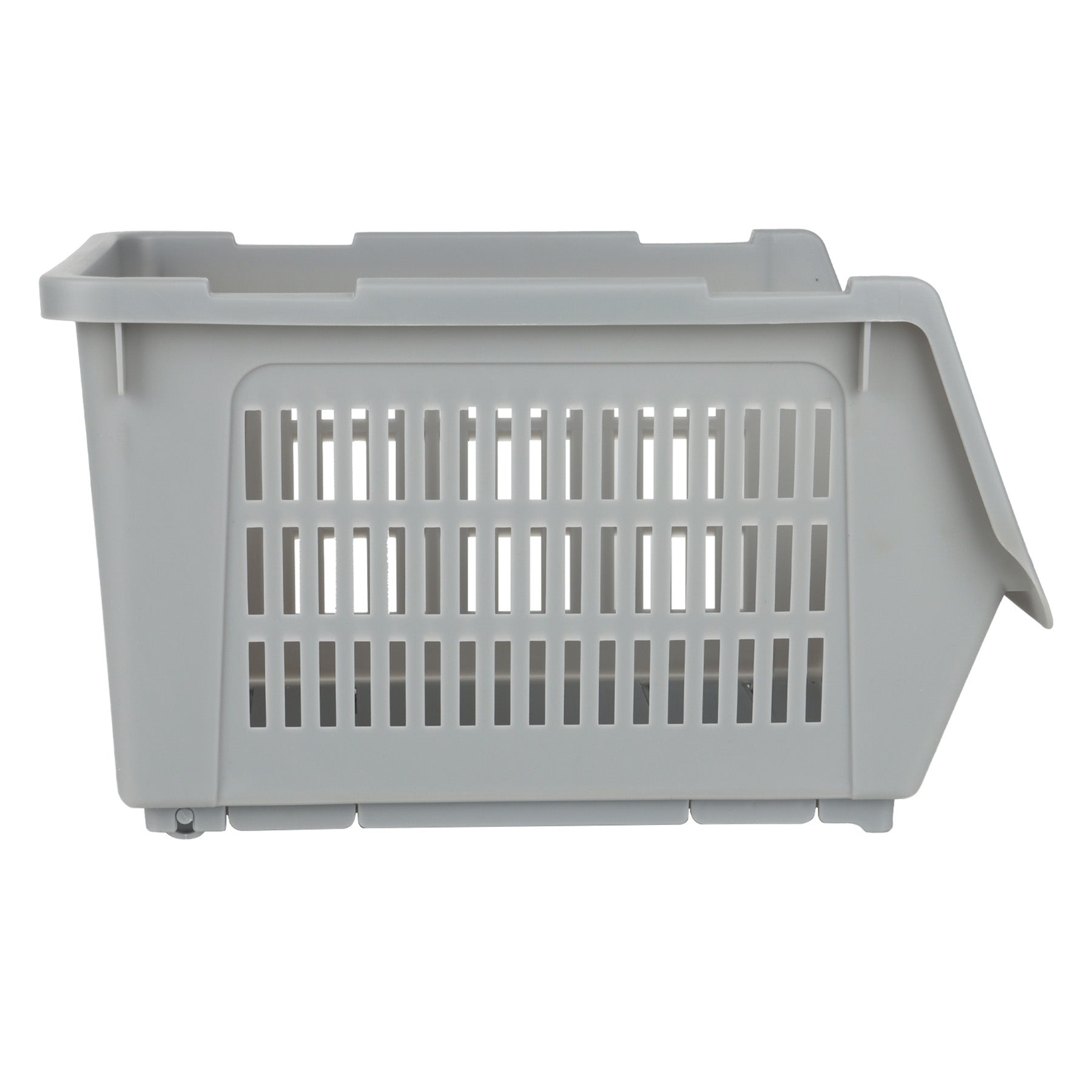 Plastic Rectangle Storage Basket - Grey, 13.8x9.3x7.9"