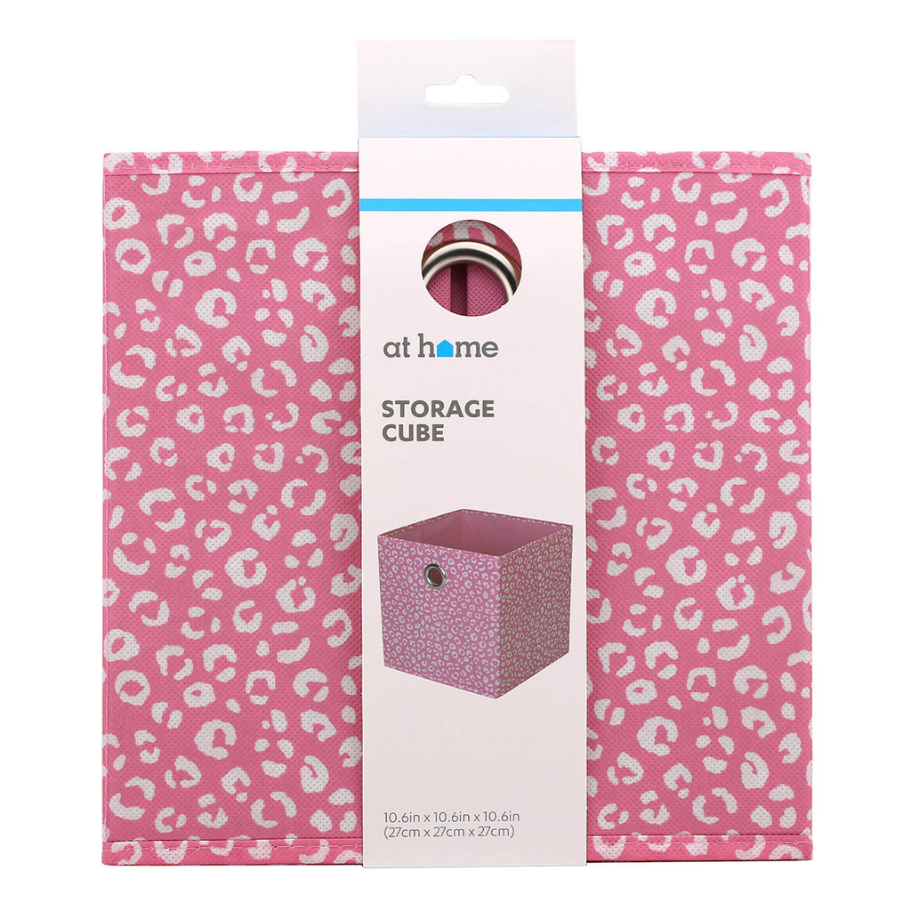 Fabric Storage Basket - Pink, 10.6x10.6x10.6"