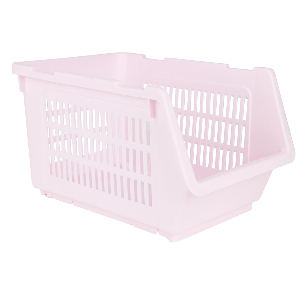 Plastic Rectangle Storage Basket - Pink, 13.8x9.3x7.9"