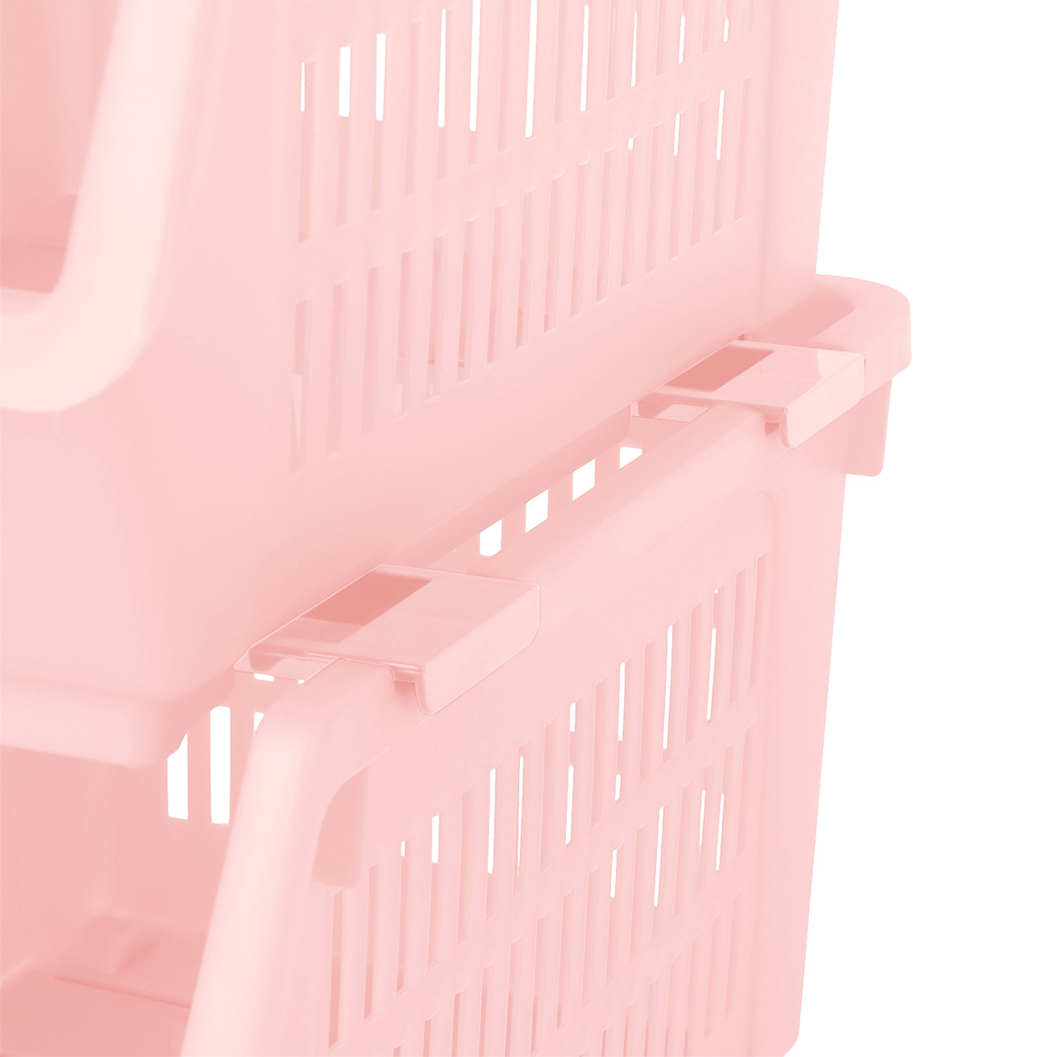 Plastic Rectangle Storage Basket - Pink, 13.8x9.3x7.9"