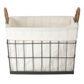 Metal Rectangle Storage Basket - Black, 16.9x12.6x9.1"