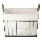 Metal Rectangle Storage Basket - Black, 16.9x12.6x9.1"
