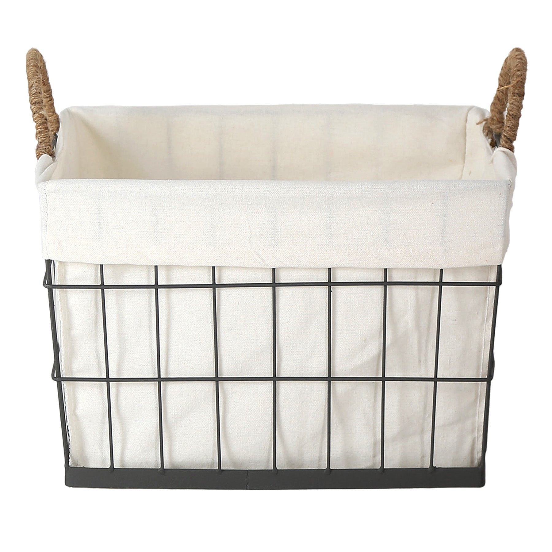 Metal Rectangle Storage Basket - Black, 16.9x12.6x9.1"