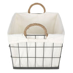 Metal Rectangle Storage Basket - Black, 16.9x12.6x9.1"