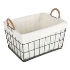 Metal Rectangle Storage Basket - Black, 16.9x12.6x9.1"