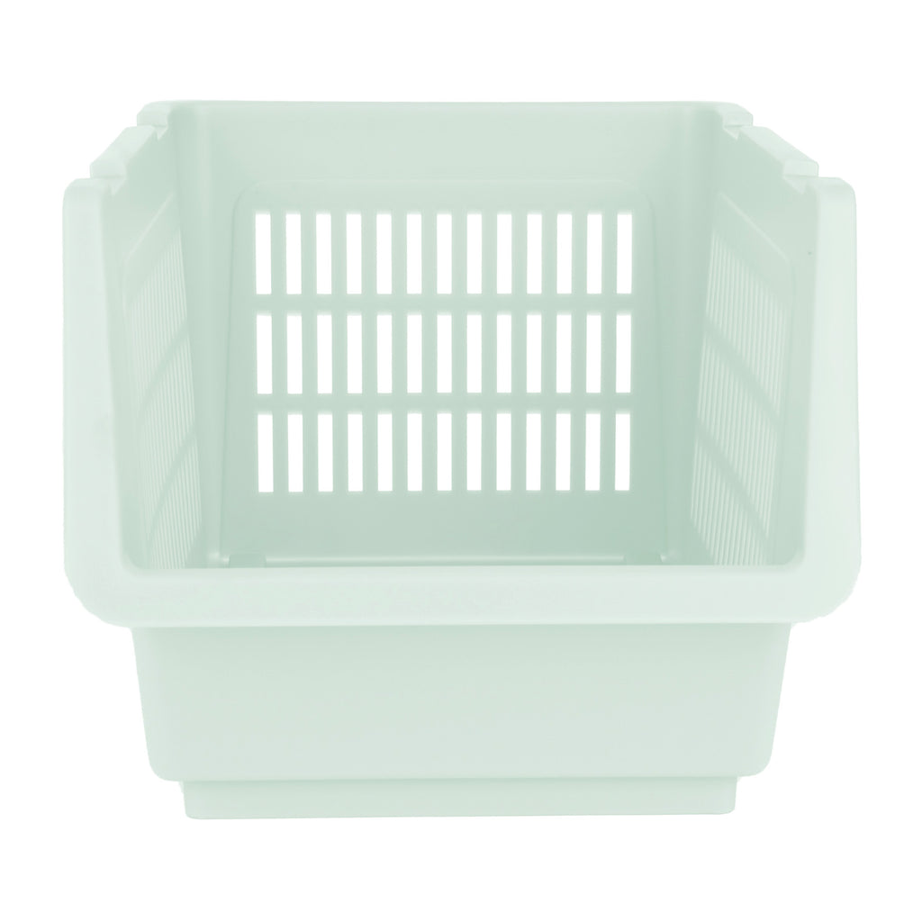 Plastic Rectangle Storage Basket - Green, 13.8x9.3x7.9"