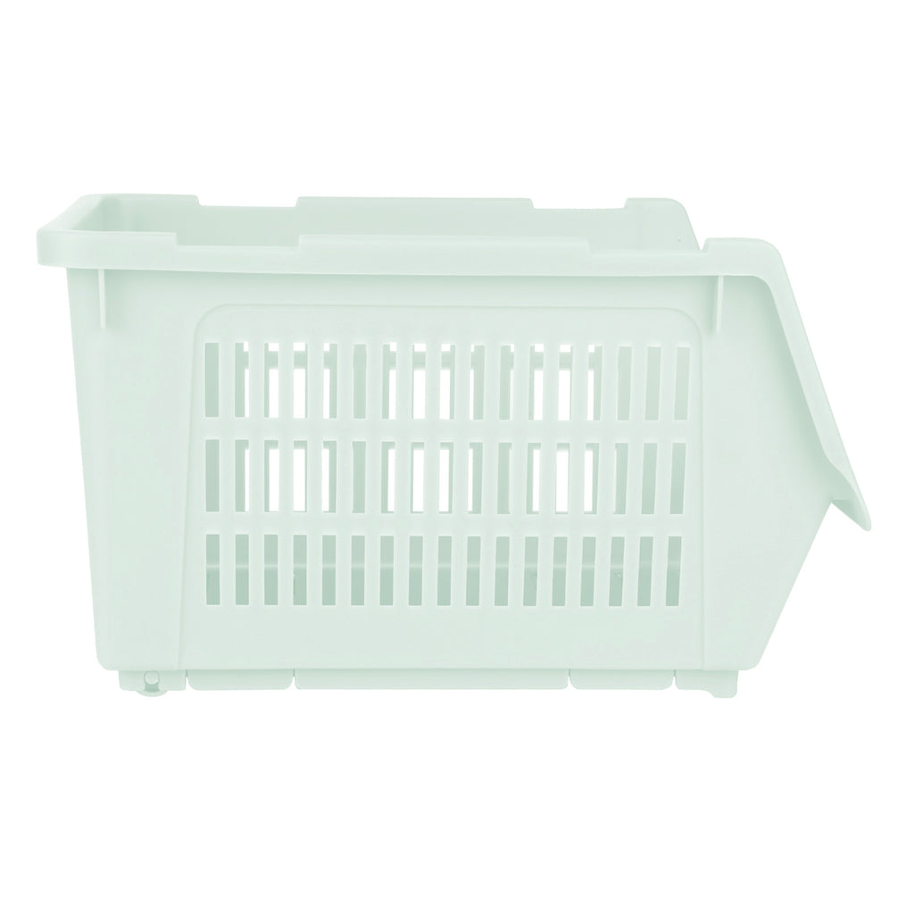 Plastic Rectangle Storage Basket - Green, 13.8x9.3x7.9"