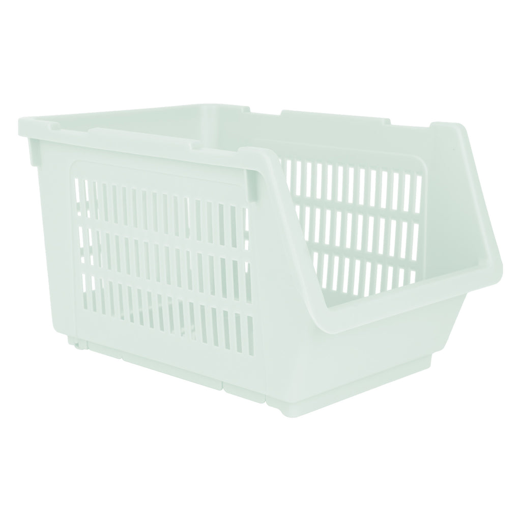 Plastic Rectangle Storage Basket - Green, 13.8x9.3x7.9"