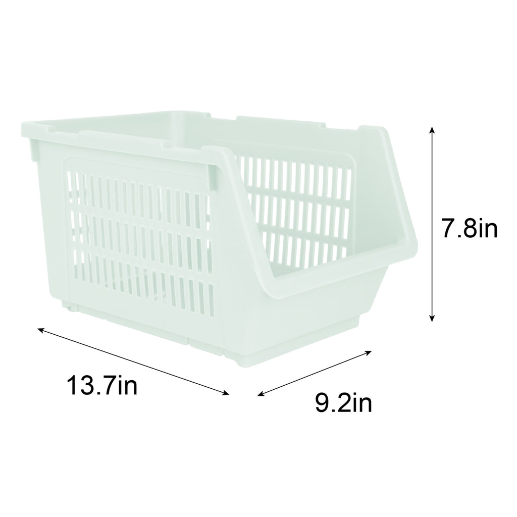 Plastic Rectangle Storage Basket - Green, 13.8x9.3x7.9"