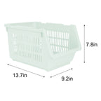 Plastic Rectangle Storage Basket - Green, 13.8x9.3x7.9"