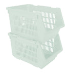 Plastic Rectangle Storage Basket - Green, 13.8x9.3x7.9"