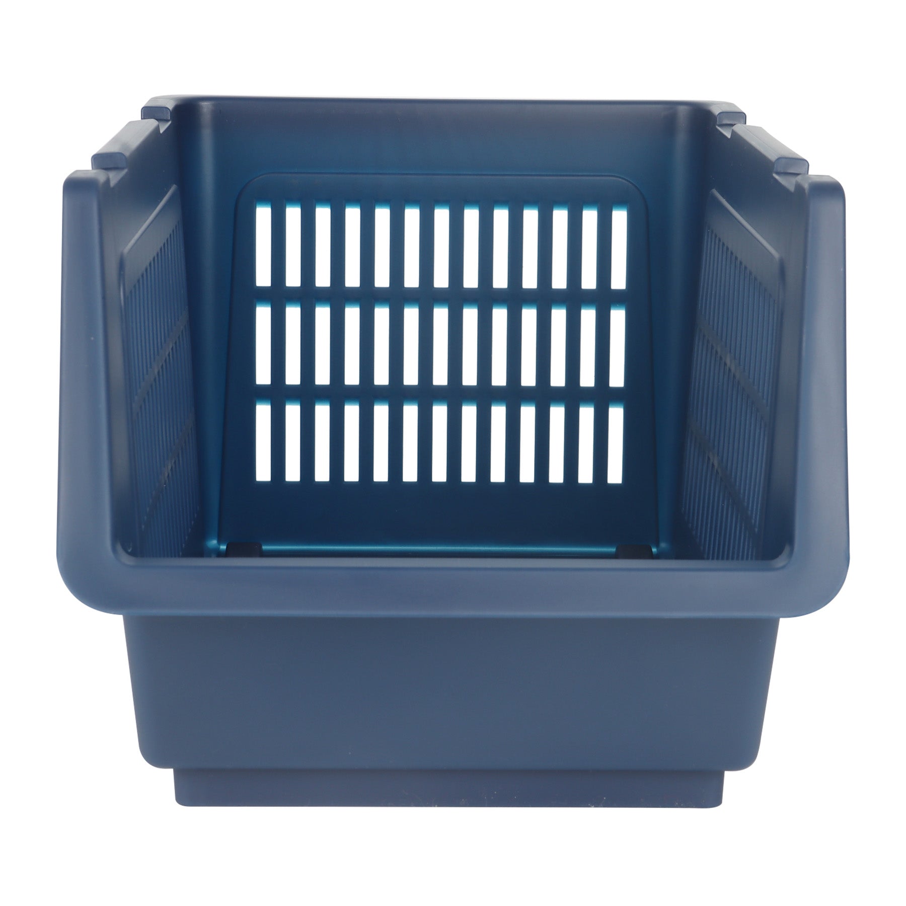 Plastic Rectangle Storage Basket - Blue, 13.8x9.3x7.9"