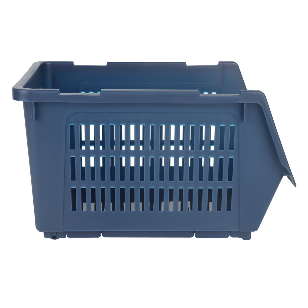 Plastic Rectangle Storage Basket - Blue, 13.8x9.3x7.9"