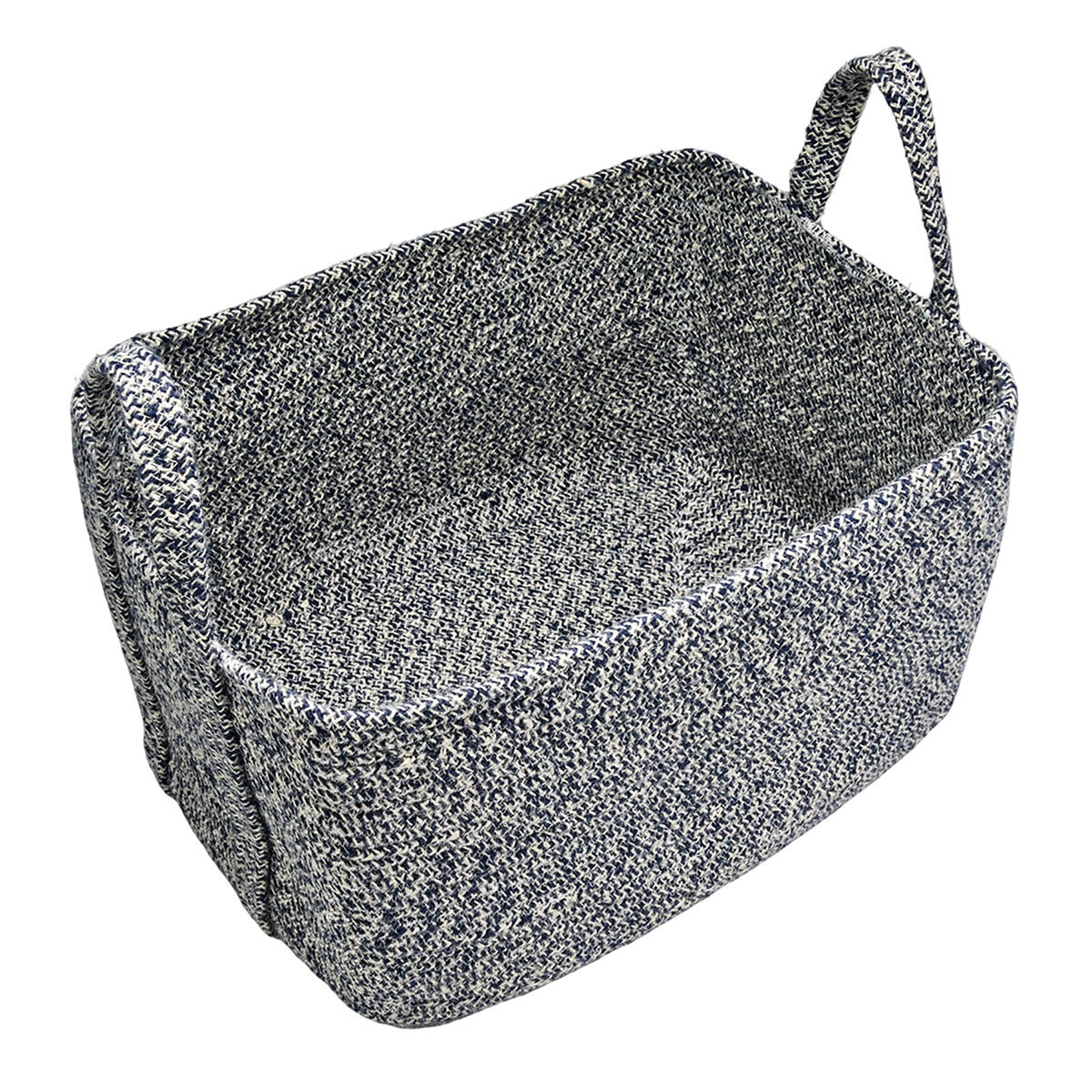 Jute Rectangle Storage Basket - Blue, 18.8x13.5x11.0"