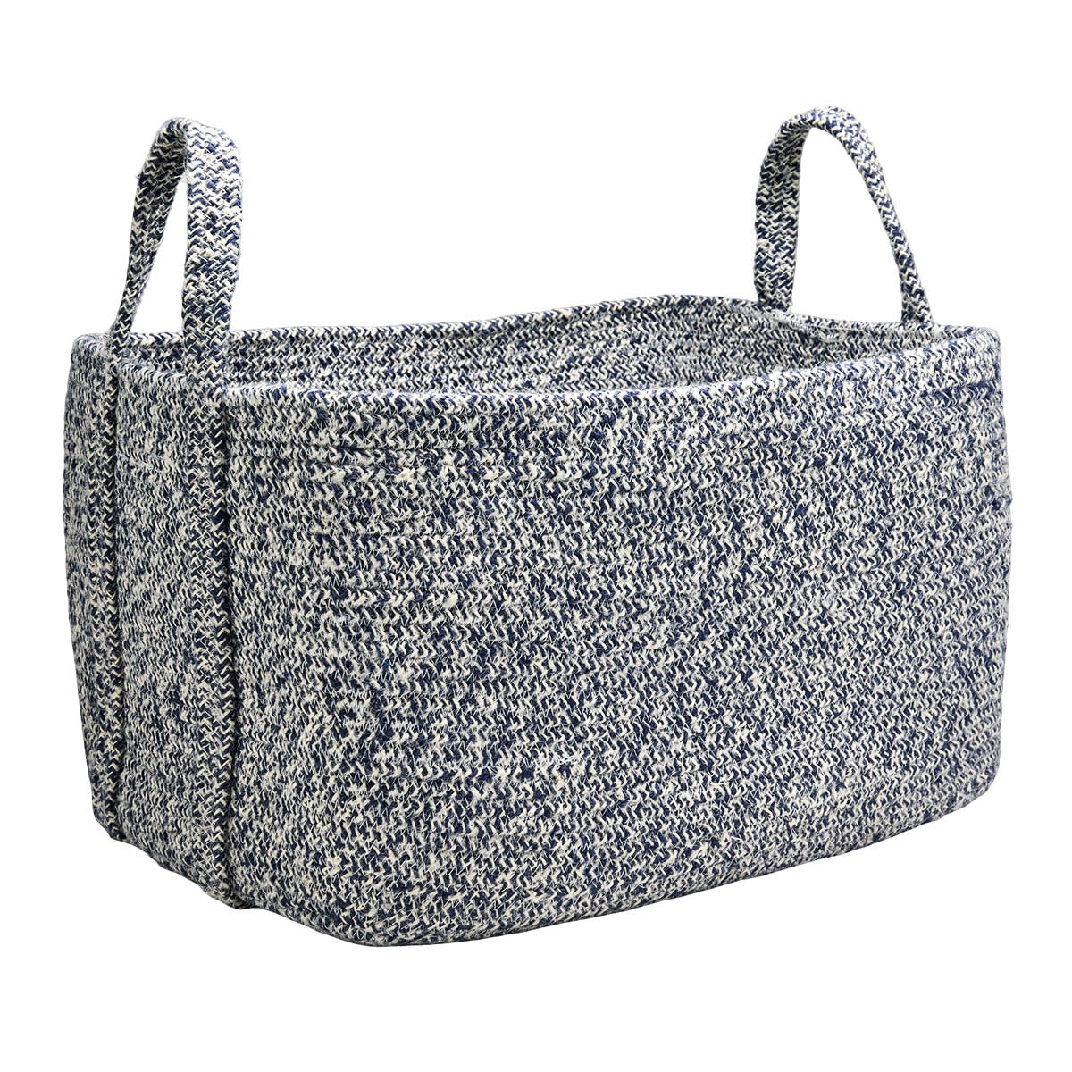 Jute Rectangle Storage Basket - Blue, 18.8x13.5x11.0"