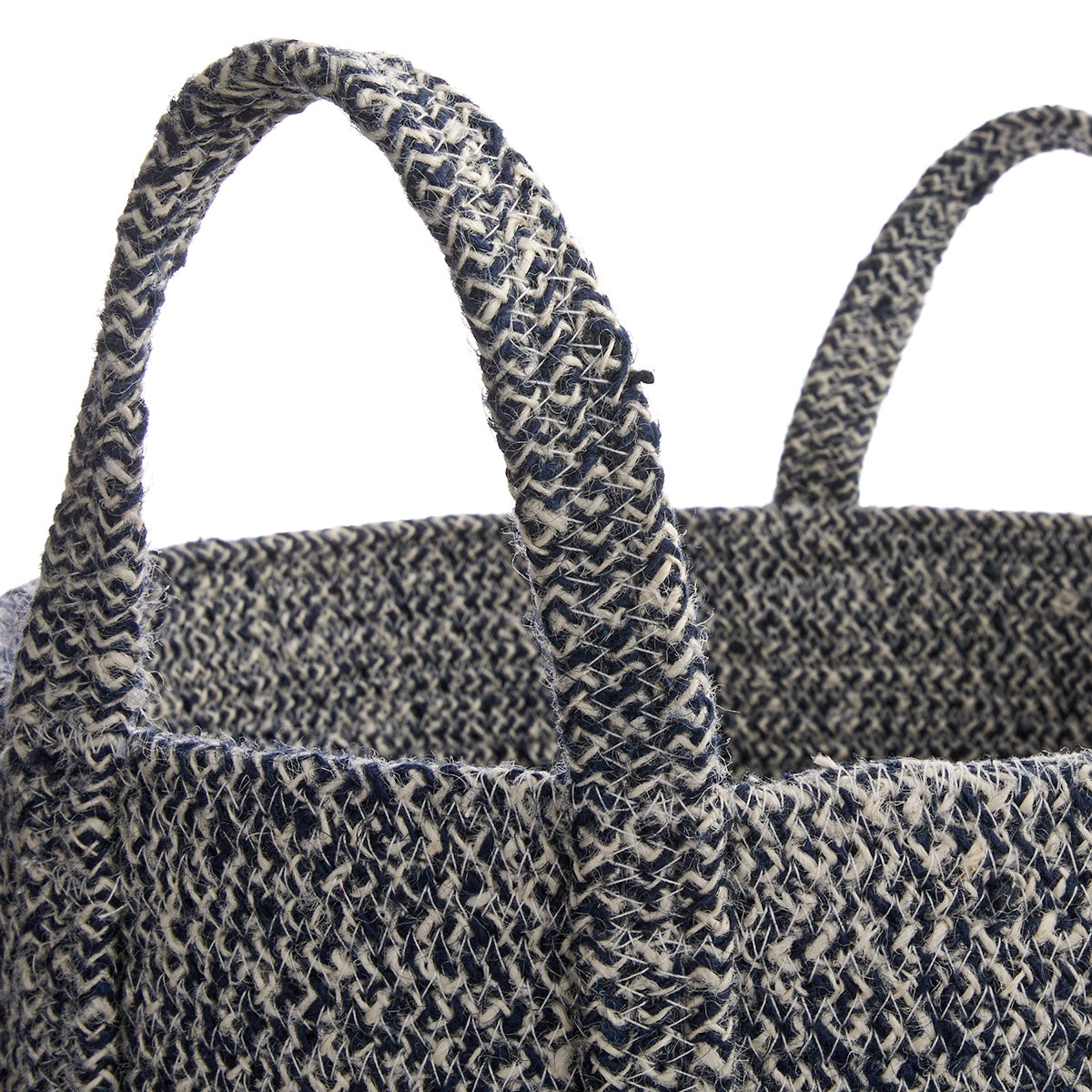 Jute Round Storage Basket - Blue, 14.0x14.0x13.5"