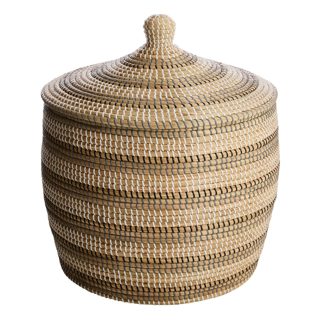 Seagrass Round Storage Basket - Multi, 19.8x19.7x24.9"