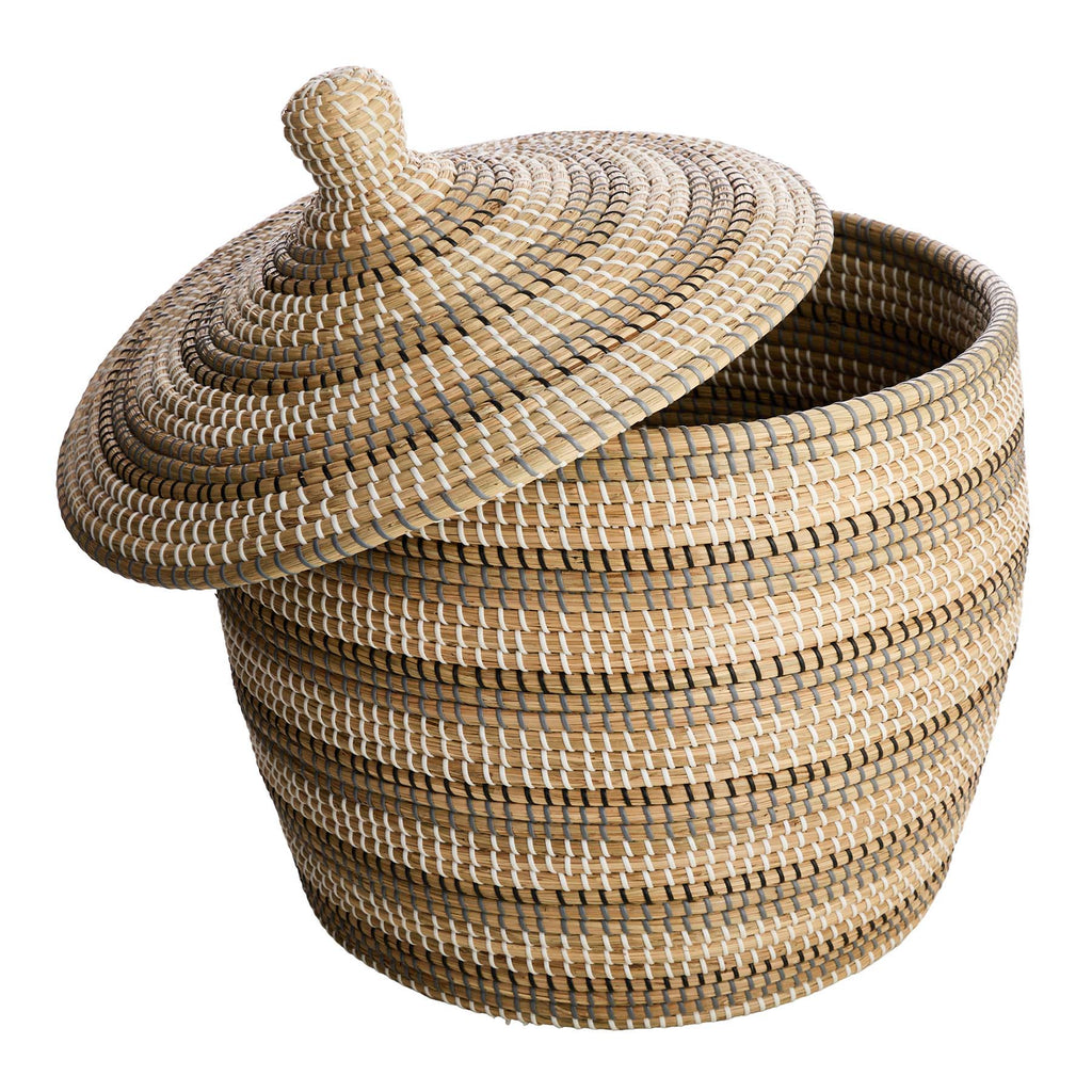 Seagrass Round Storage Basket - Multi, 19.8x19.7x24.9"