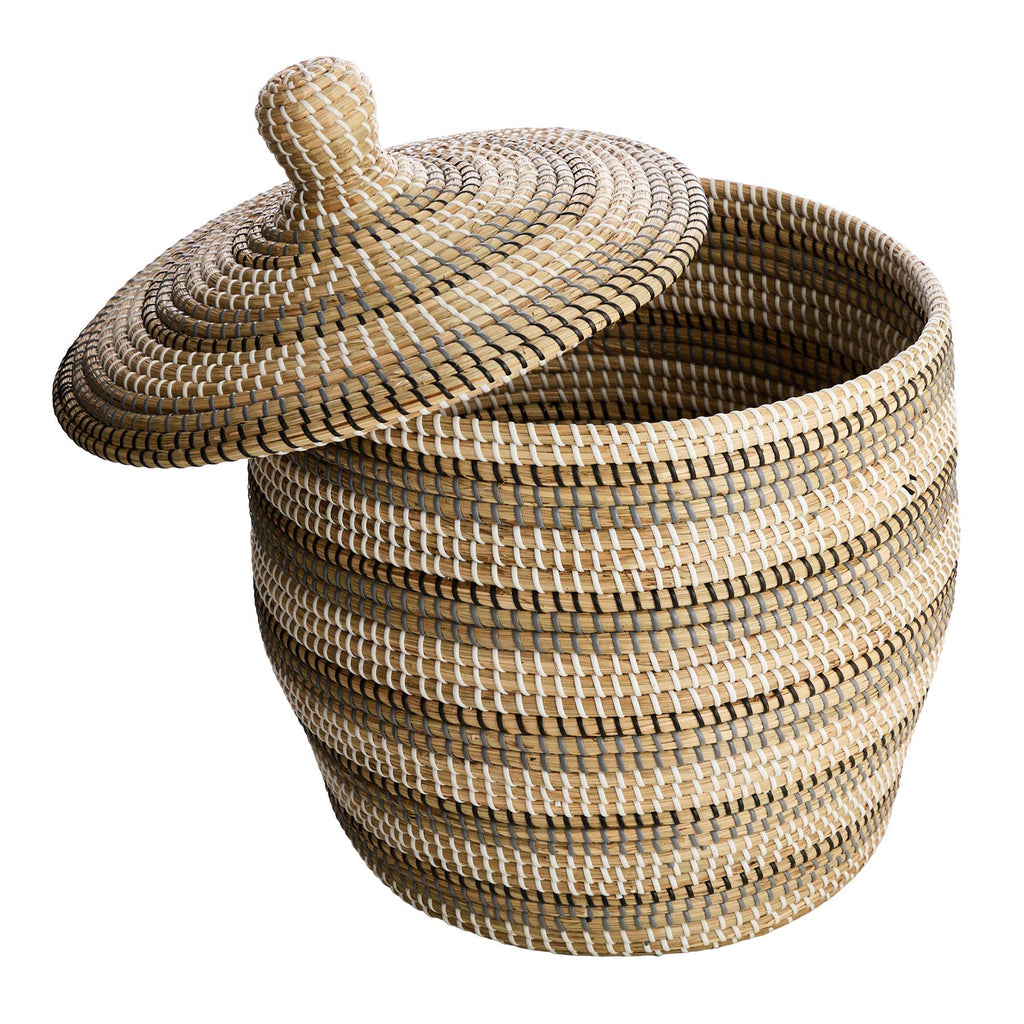Seagrass Round Storage Basket - Multi, 17.0x17.0x23.4"
