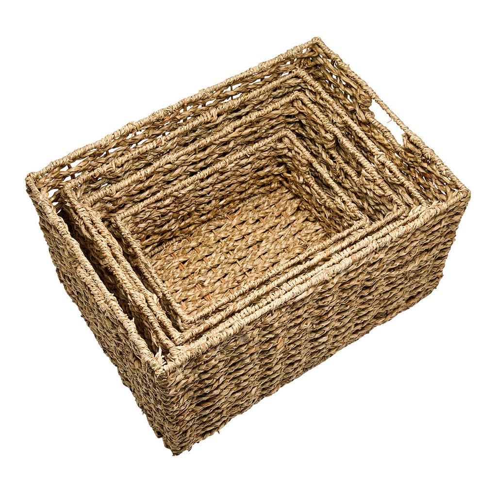Seagrass Rectangle Storage Basket - Natural, 11.8x8.1x5.3"