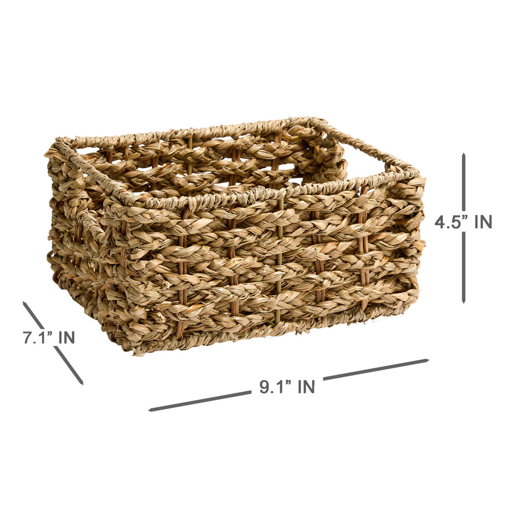 Seagrass Rectangle Storage Basket - Natural, 9.1x7.1x4.5"