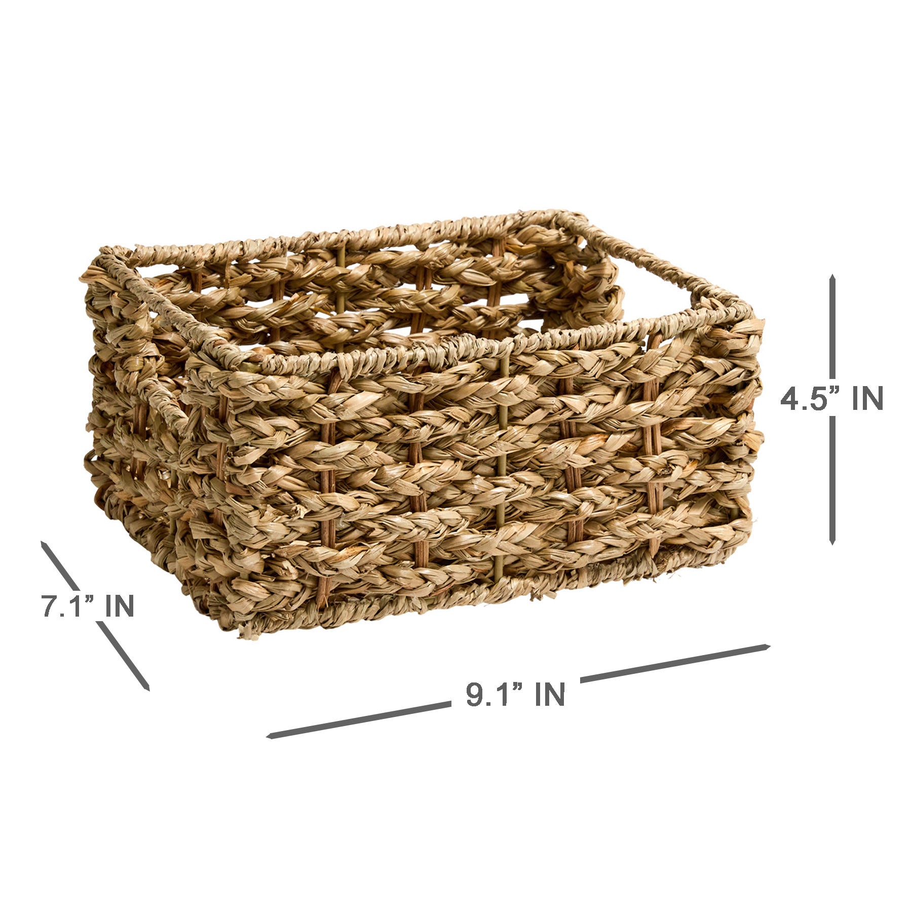 Seagrass Rectangle Storage Basket - Natural, 9.1x7.1x4.5"