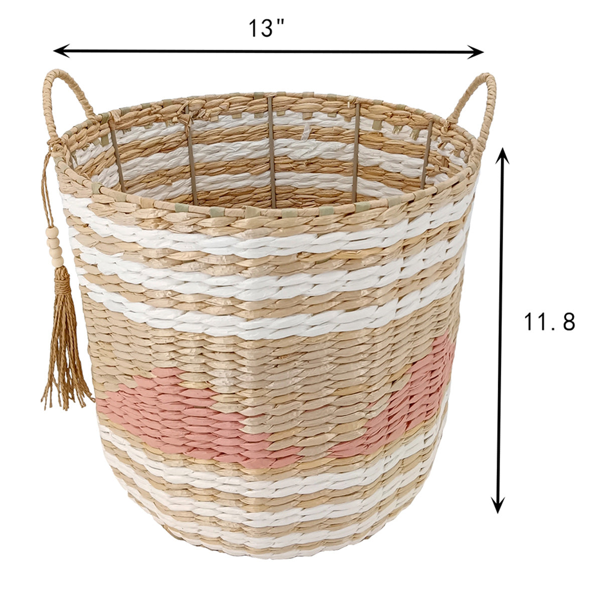 Paper Round Storage Basket - Multi, 13.0x13.0x11.8"