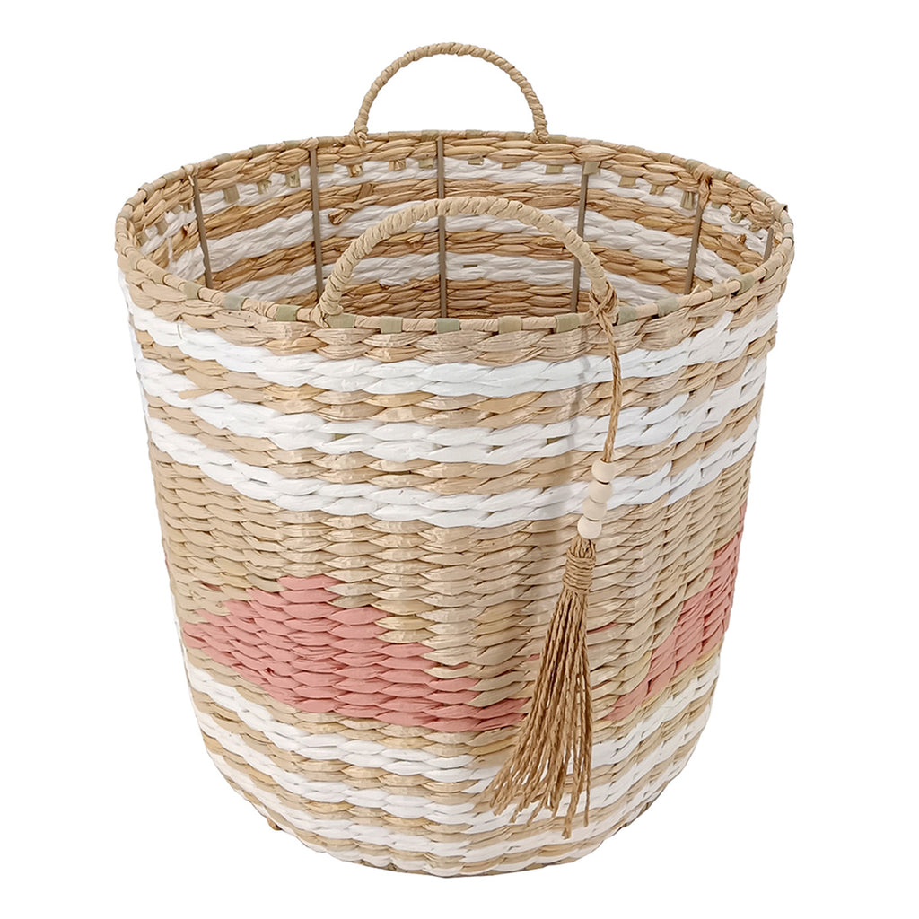 Paper Round Storage Basket - Multi, 13.0x13.0x11.8"