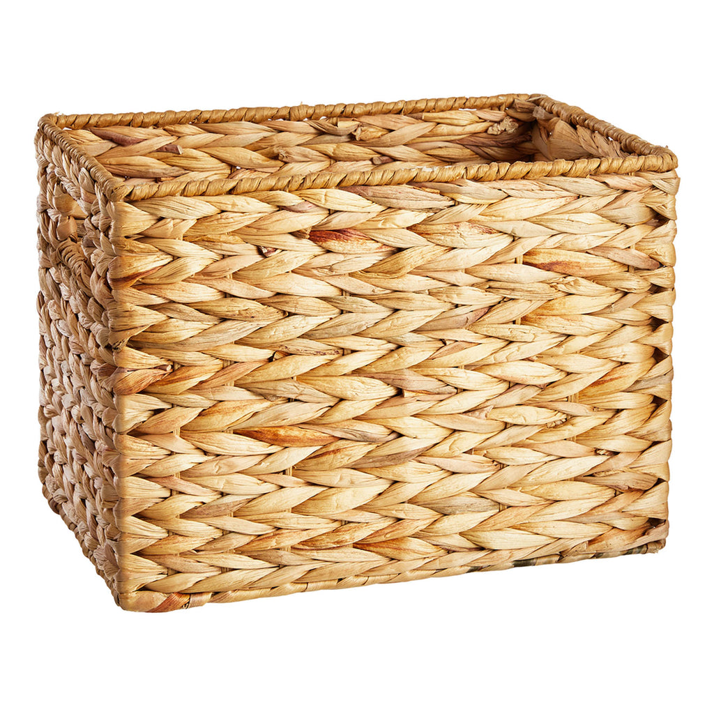 Water Hyacinth Rectangle Storage Basket - Natural, 13.0x9.0x9.5"