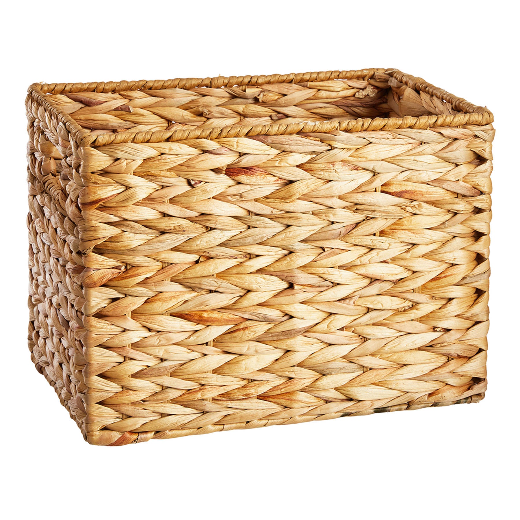 Water Hyacinth Rectangle Storage Basket - Natural, 13.0x9.0x9.5"