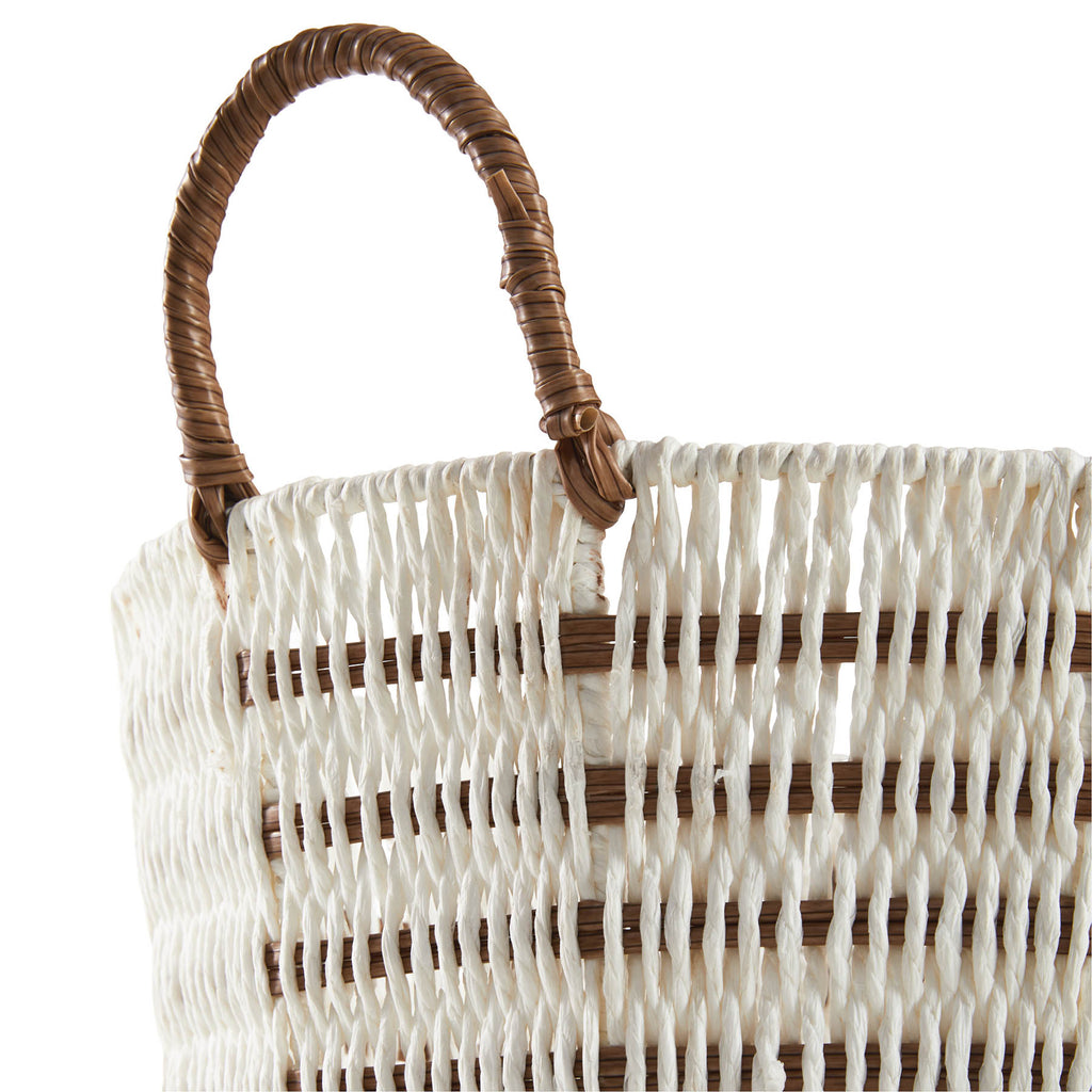 Paper Round Storage Basket - White, 13.8x13.8x11.6"