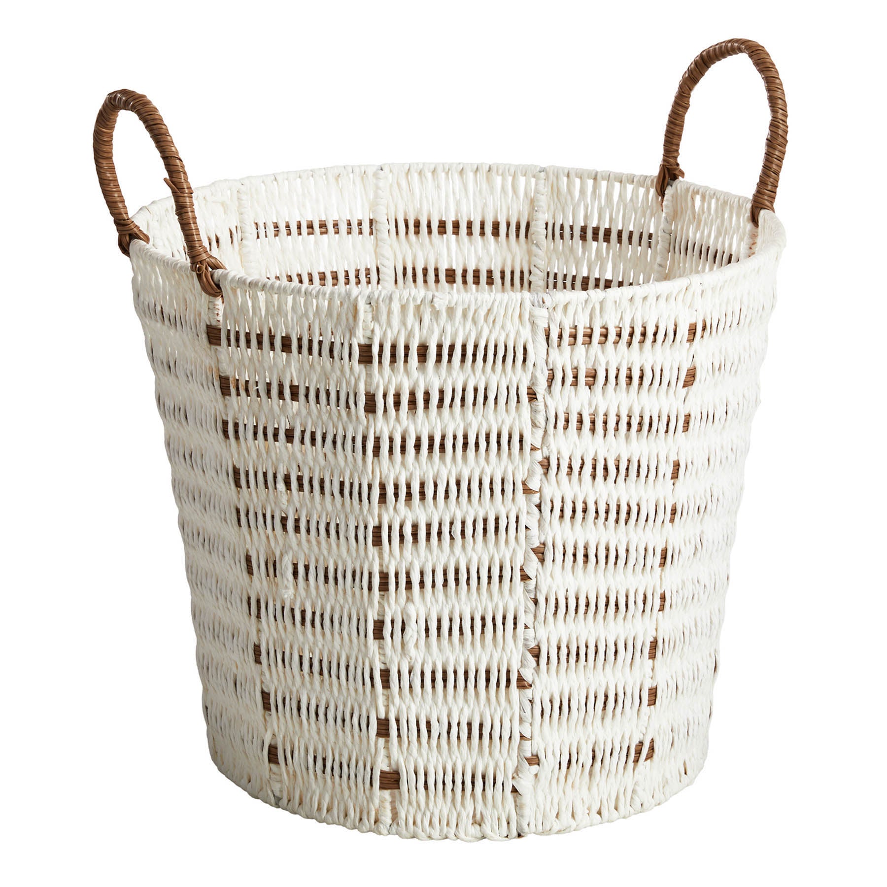 Paper Round Storage Basket - White, 13.8x13.8x11.6"
