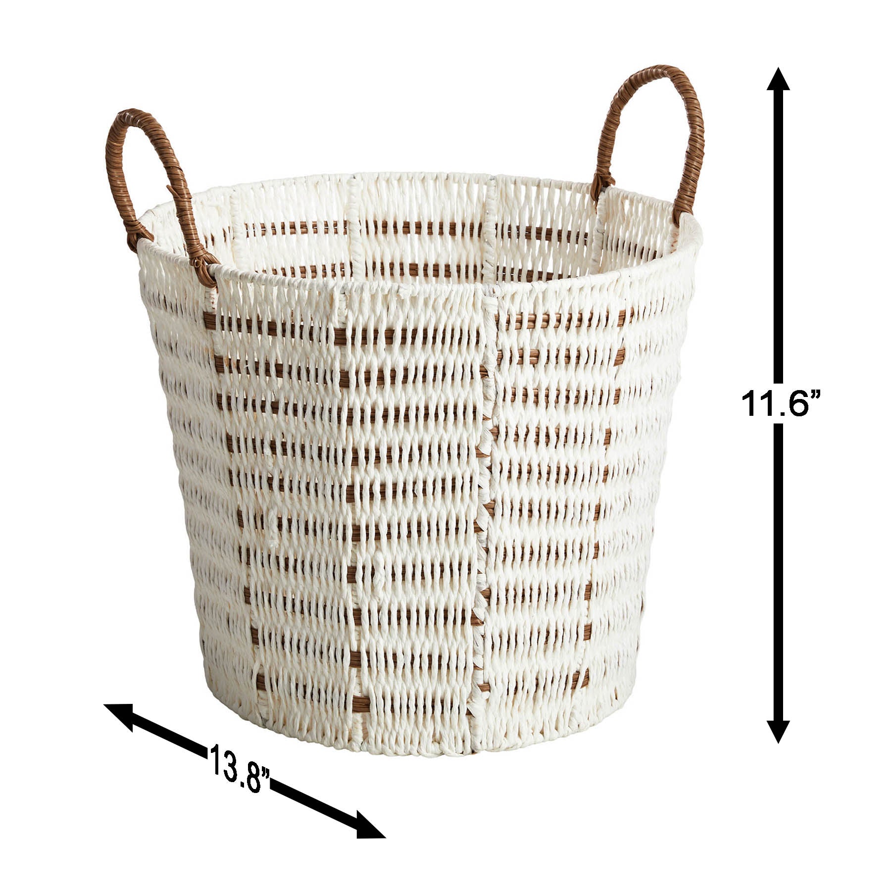Paper Round Storage Basket - White, 13.8x13.8x11.6"