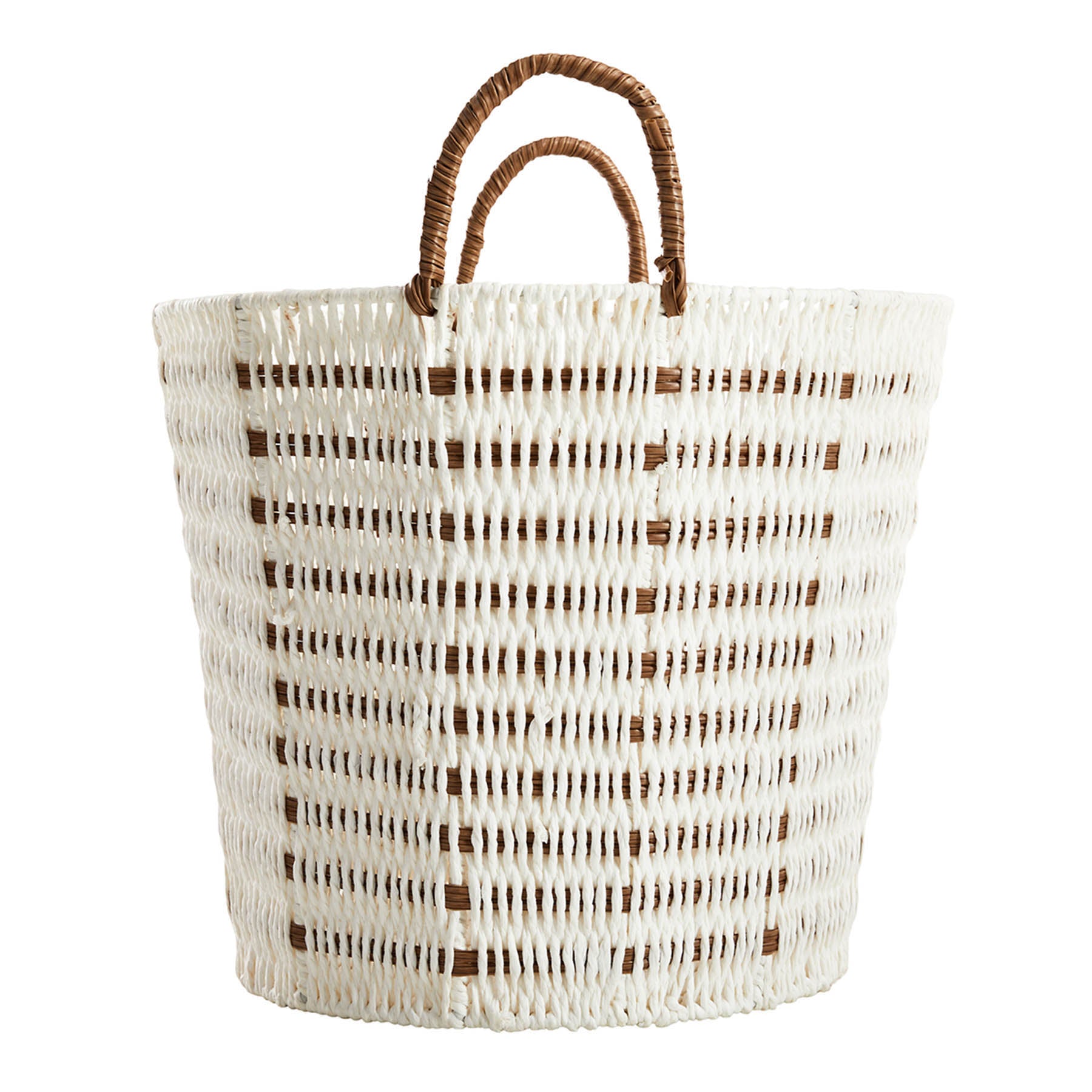 Paper Round Storage Basket - White, 13.8x13.8x11.6"