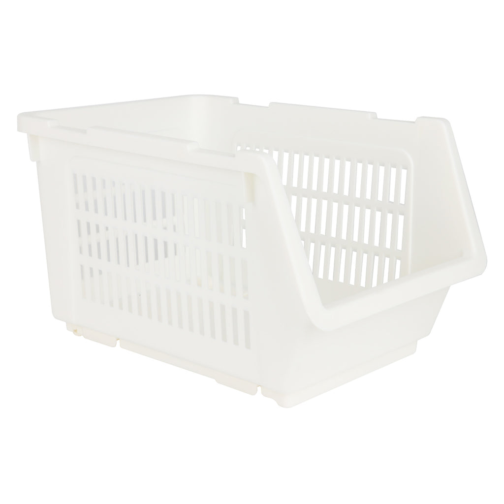 Plastic Rectangle Storage Basket - White, 13.8x9.3x7.9"