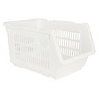 Plastic Rectangle Storage Basket - White, 13.8x9.3x7.9"