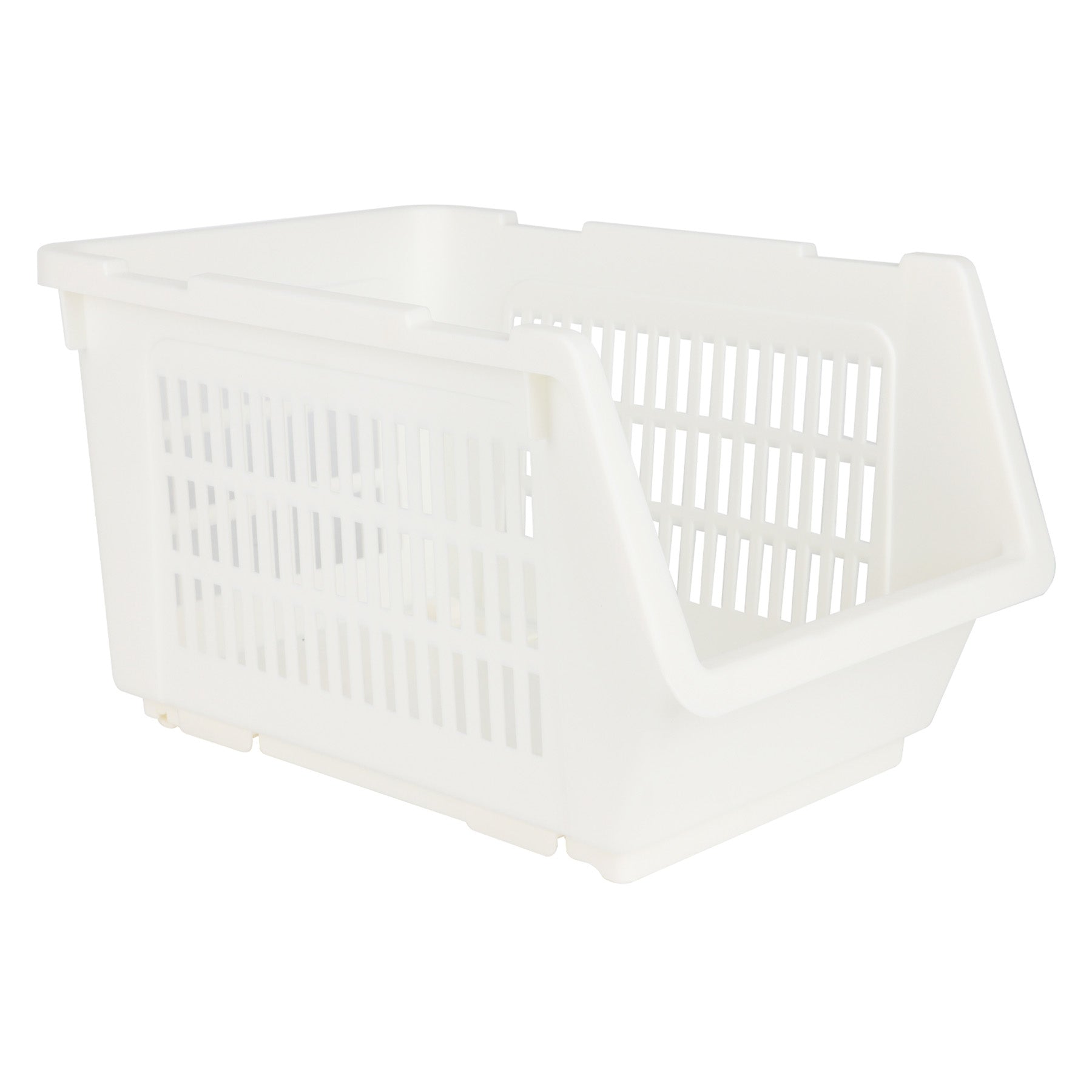 Plastic Rectangle Storage Basket - White, 13.8x9.3x7.9"