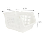 Plastic Rectangle Storage Basket - White, 13.8x9.3x7.9"