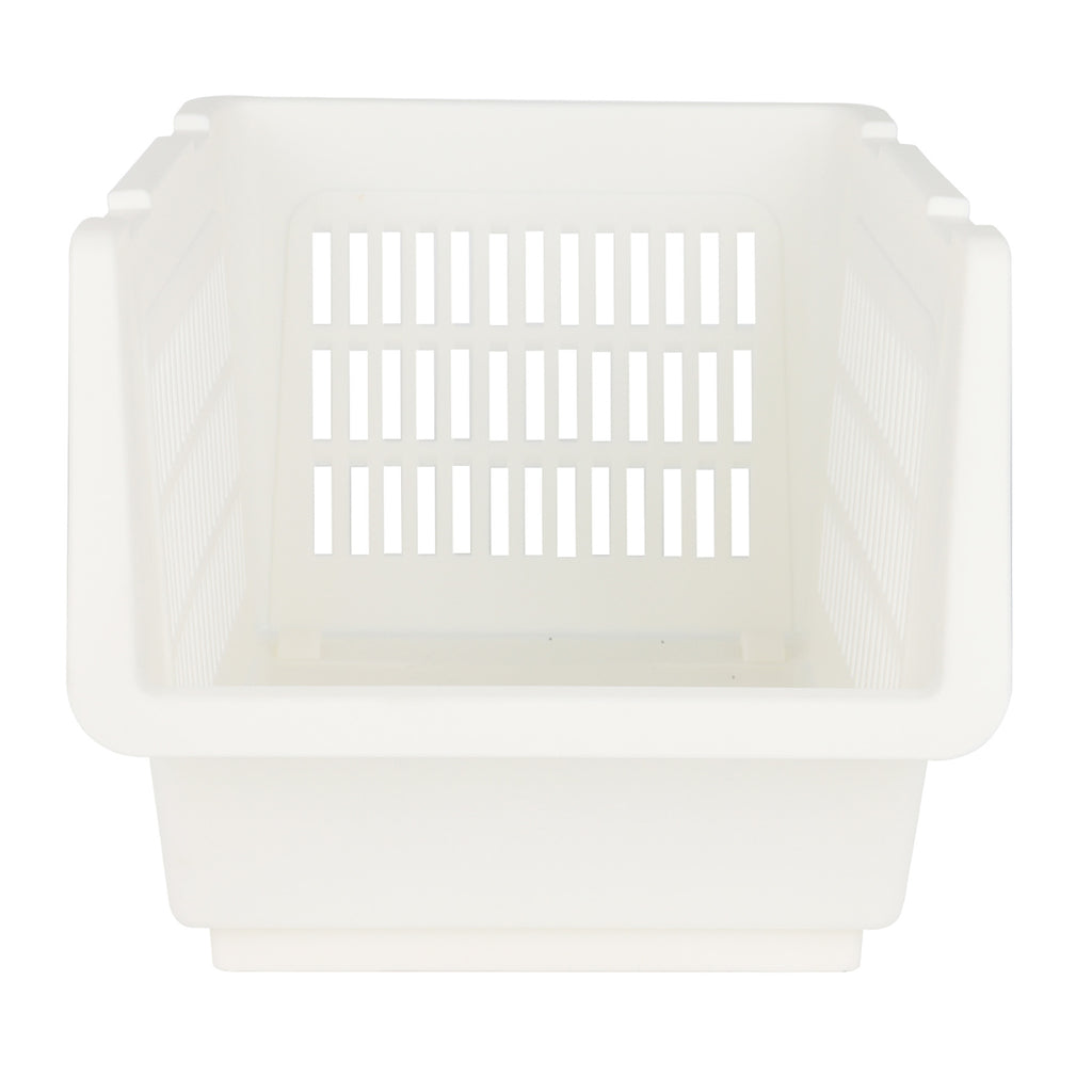 Plastic Rectangle Storage Basket - White, 13.8x9.3x7.9"