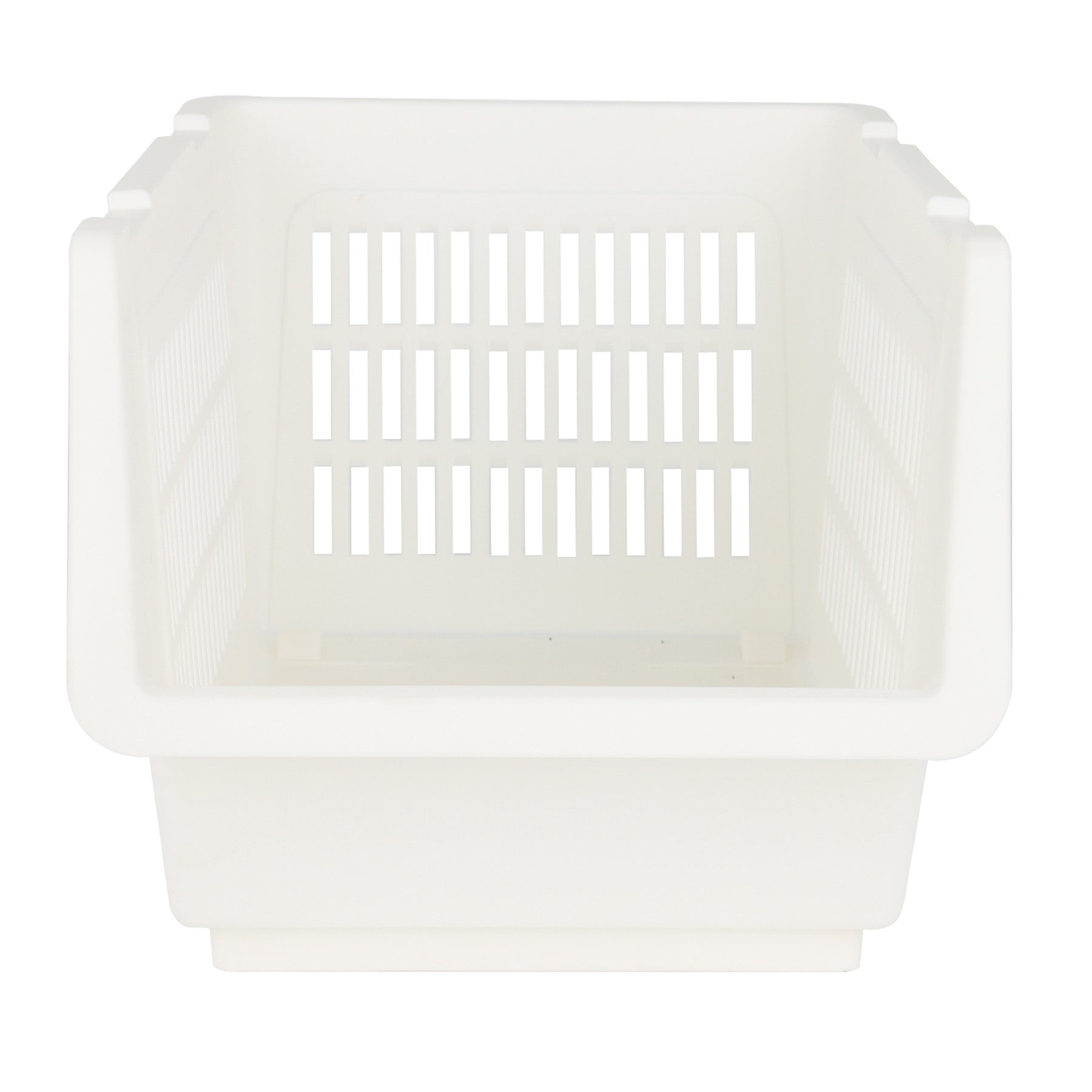 Plastic Rectangle Storage Basket - White, 13.8x9.3x7.9"